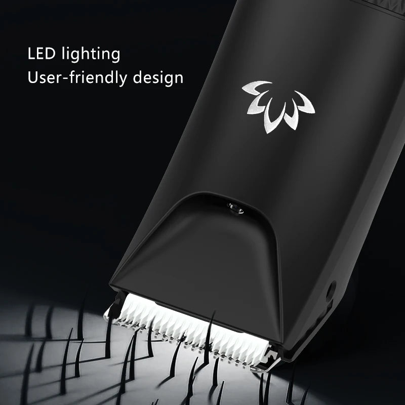 IRUIBEAUTY 600mAh LCD Waterproof Rechargeable Electric Body Hair Trimmer with LED Light & Charging Dock All-Over Grooming