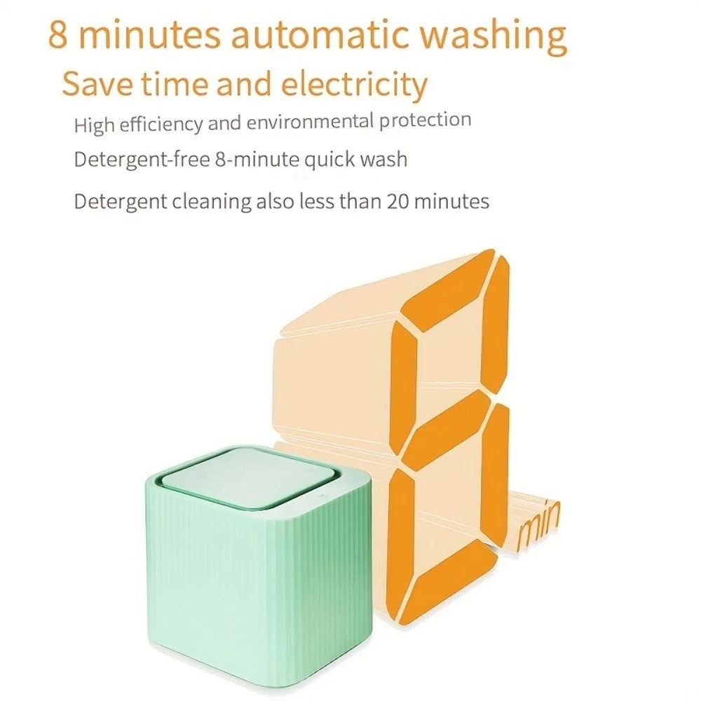 Fully Automatic Mini Washing Machine for Baby Clothes Underwear Socks Made of Durable Plastic for Small Dormitories USA Stock