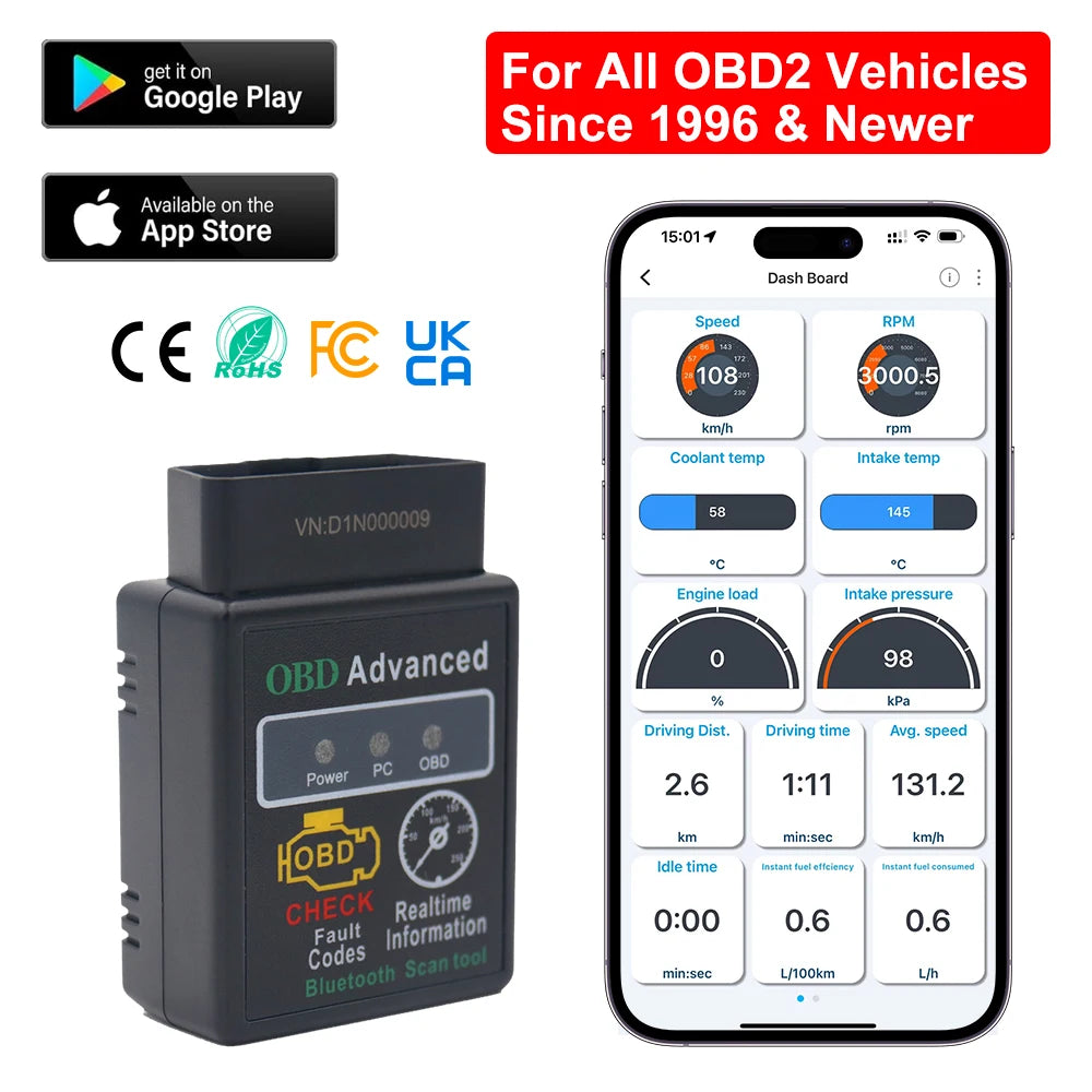 OBDII/EOBD Multi-functional Elm327 Obd2 bluetooth 4.0 V1.5 Car Fault Detector Obdii Automotive Diagnostic Tools Scanner for Car