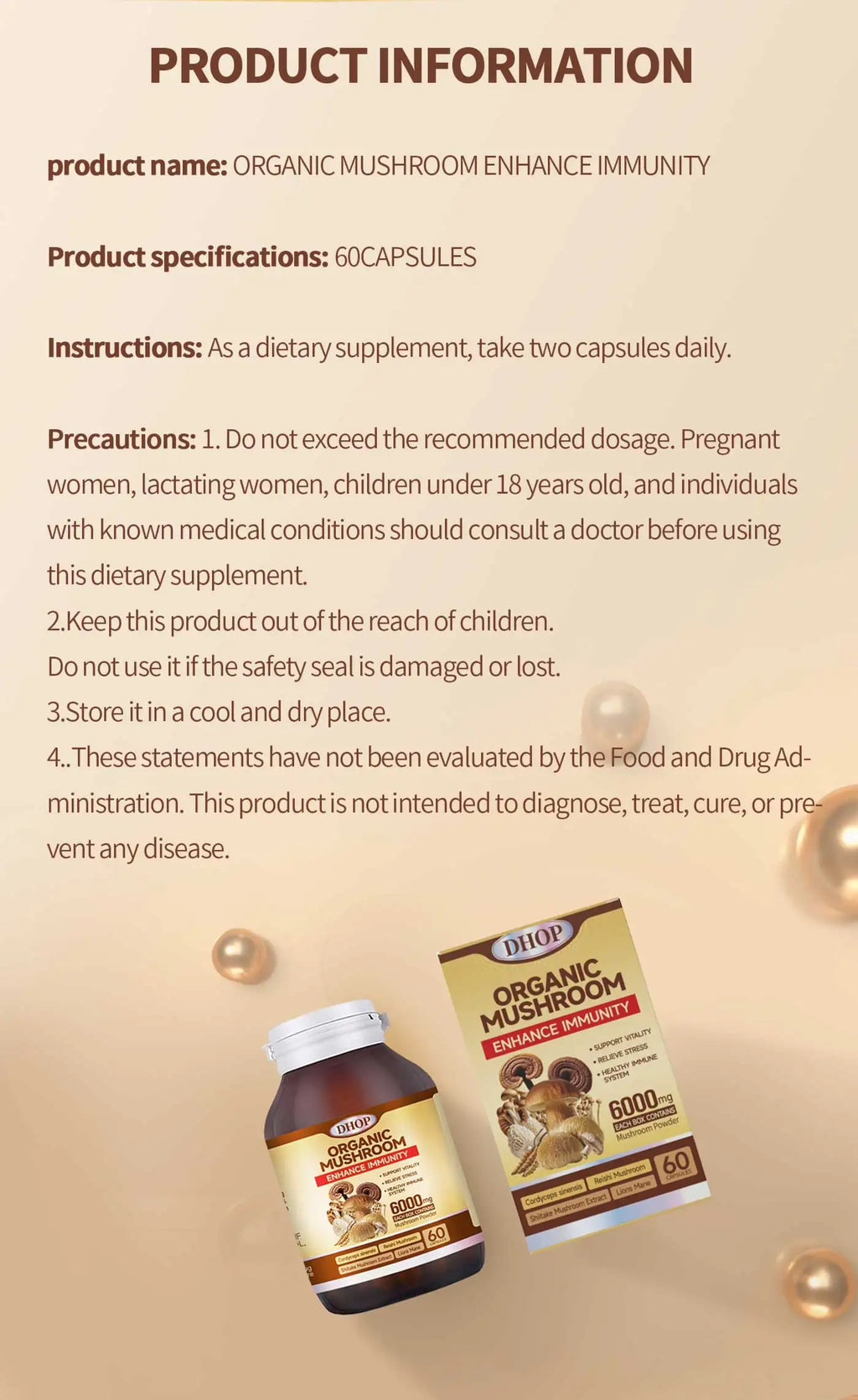 OEM Supplement Mushroom Mixture Capsules Reishi Mushroom Extract Capsule Complex Mushroom Mix Blend Capsules