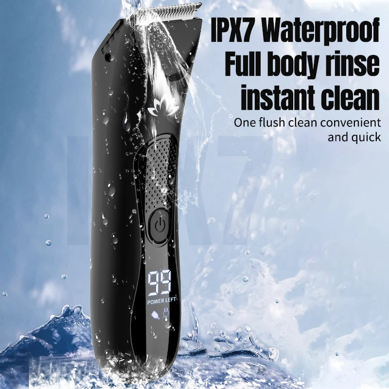 IRUIBEAUTY Men's Rechargeable Waterproof Cordless Trimmer Body Groomer with Ceramic Blade and Base Wholesale