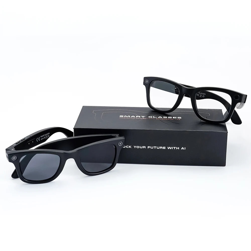 2026 SANVNET GS4 MAX Smart Eyewear 8MP 4K Video Camera Sunglasses Wi-Fi Transfer Audio Record Smart AI Glasses with Dual Lenses