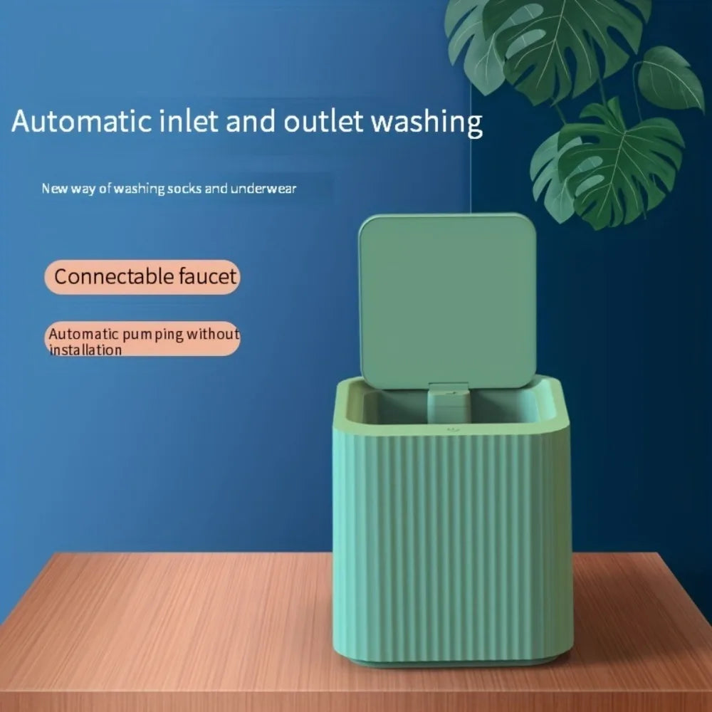 Fully Automatic Mini Washing Machine for Baby Clothes Underwear Socks Made of Durable Plastic for Small Dormitories USA Stock