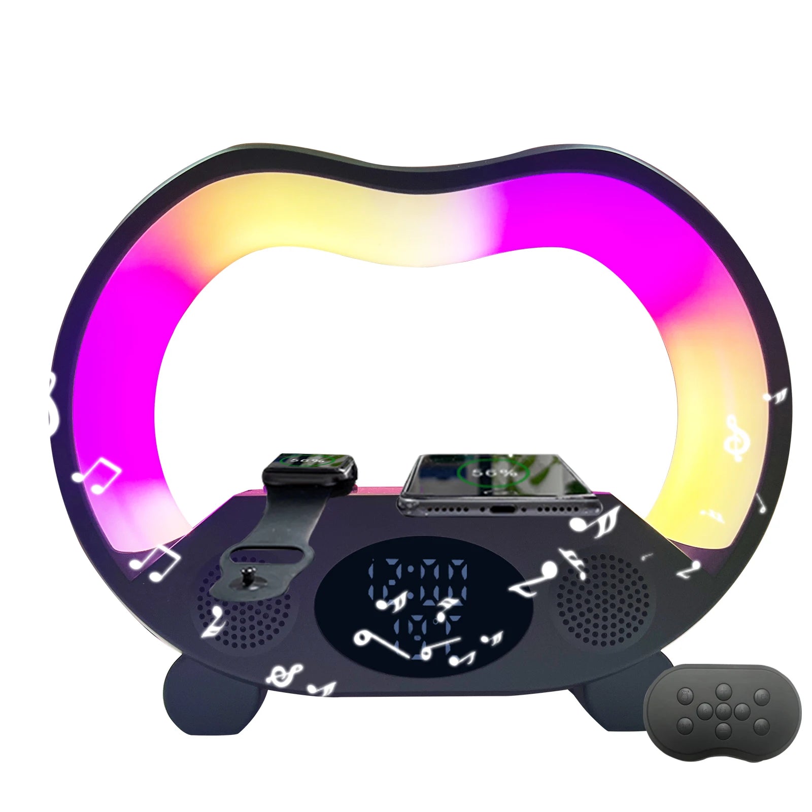 New Wireless Fast Charger for Bluetooth RGB Speaker Smart Alarm Clock Sound Light Desk/Table Lamp Perfect Gift for Kids Adults 1
