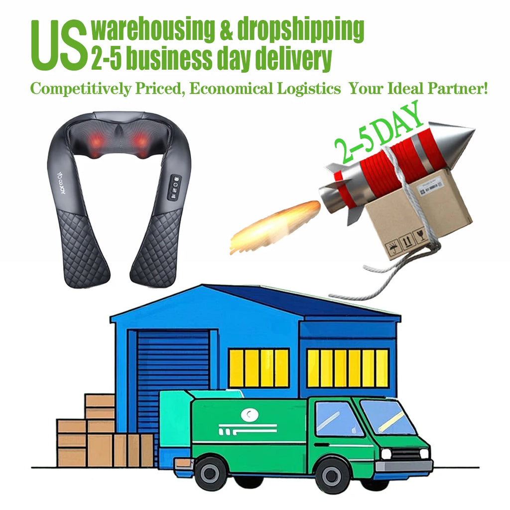 Cordless Shiatsu Neck and Shoulder Massager Electric Deep Tissue Kneading Neck and Shoulder Massage for Muscle Pain Relief