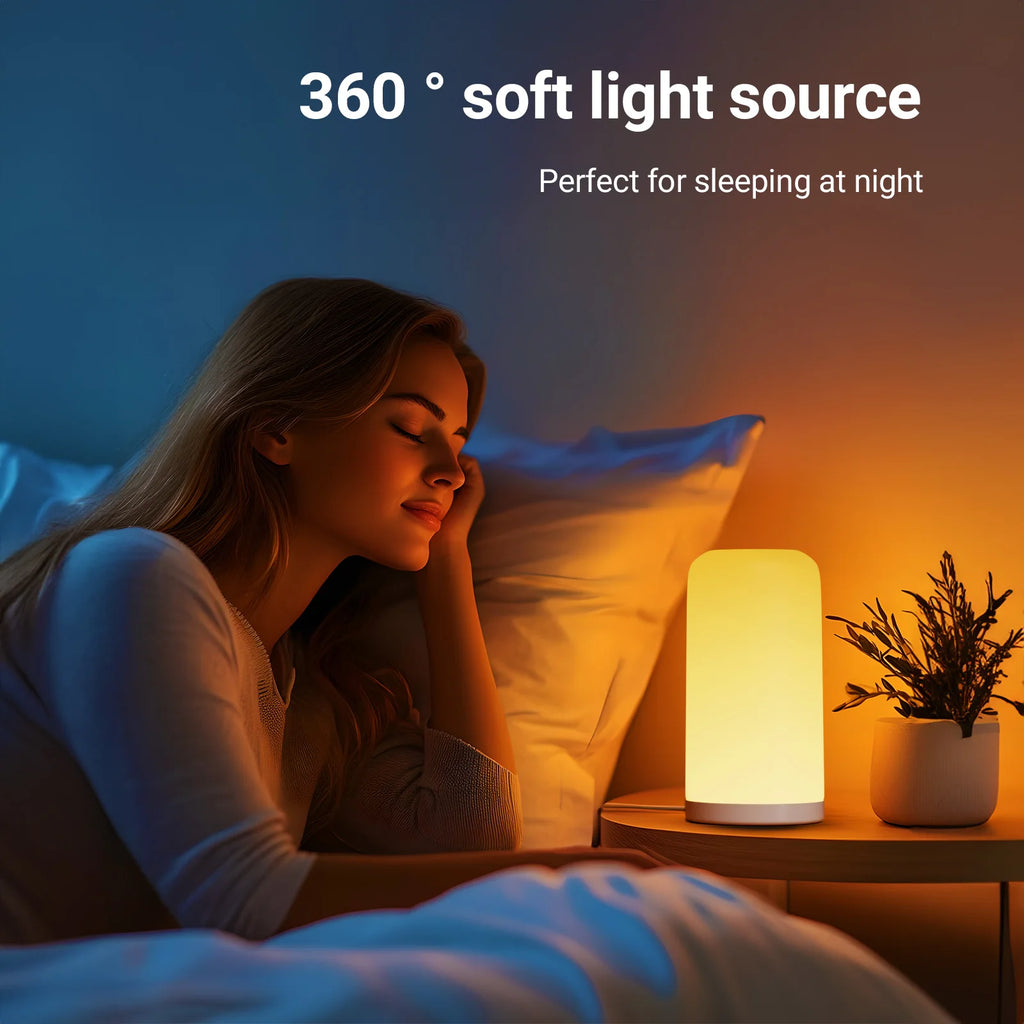 LED Desk Lamp Touch Control Dimmable RGB Colors  Modern Design Eye-Caring LED Night Light
