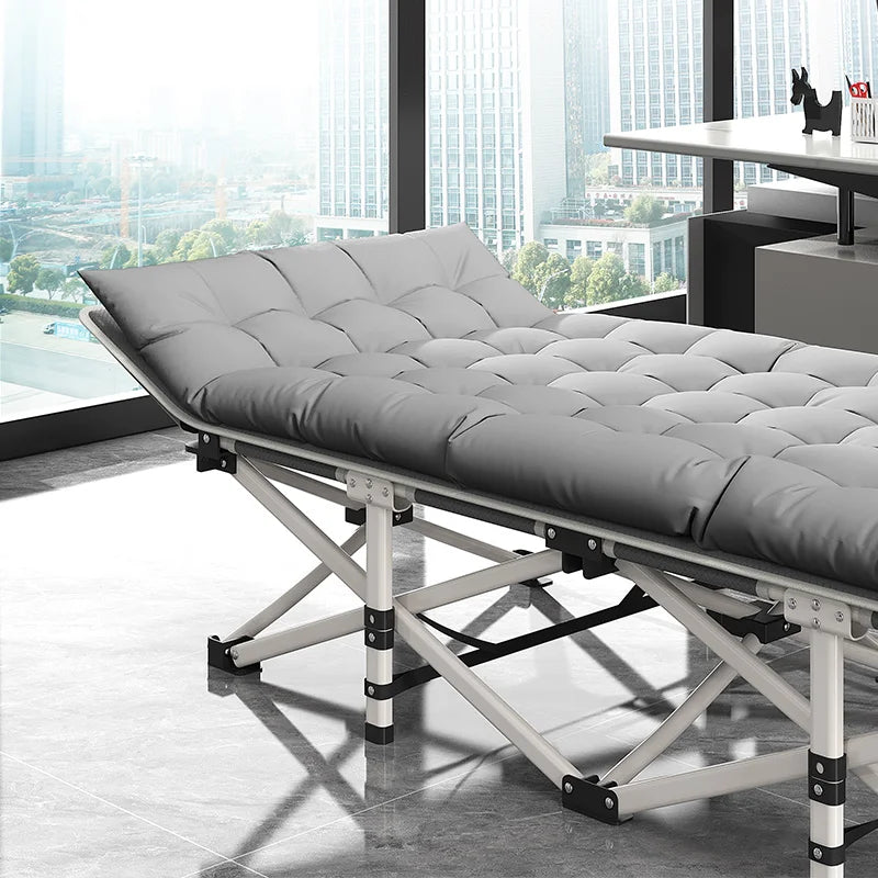 EASTOMMY Camping Bed Cot, Folding Cot Bed Outdoor Foldable Sun Garden Loungers Beach Sea Pool Folding Lounger Metal Chaise Loun