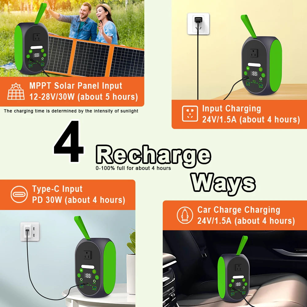 USA Warehouse Stock 110V 99.84Wh 120W Flashlight Equipped Power Station Camping Solar Power Generator for Sale