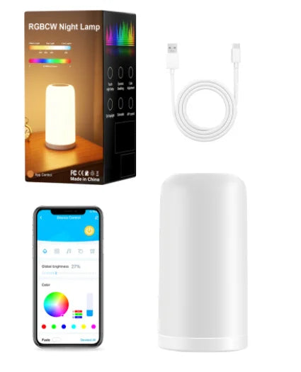 LED Desk Lamp Touch Control Dimmable RGB Colors  Modern Design Eye-Caring LED Night Light