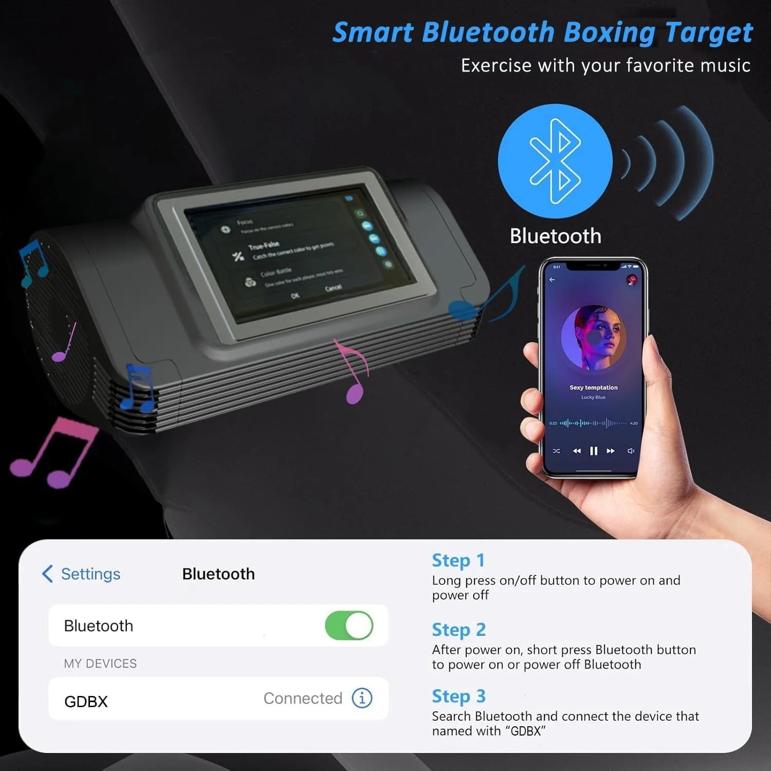 New Split Music Boxing Machine Smart Bluetooth Wall Mounted Touch Screen Music Boxing Trainer Gym Home Electronic Boxing Target