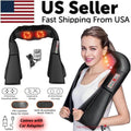 Shiatsu 3D Kneading Pillow Deep Tissue Back Neck Shoulder Massager with Heat