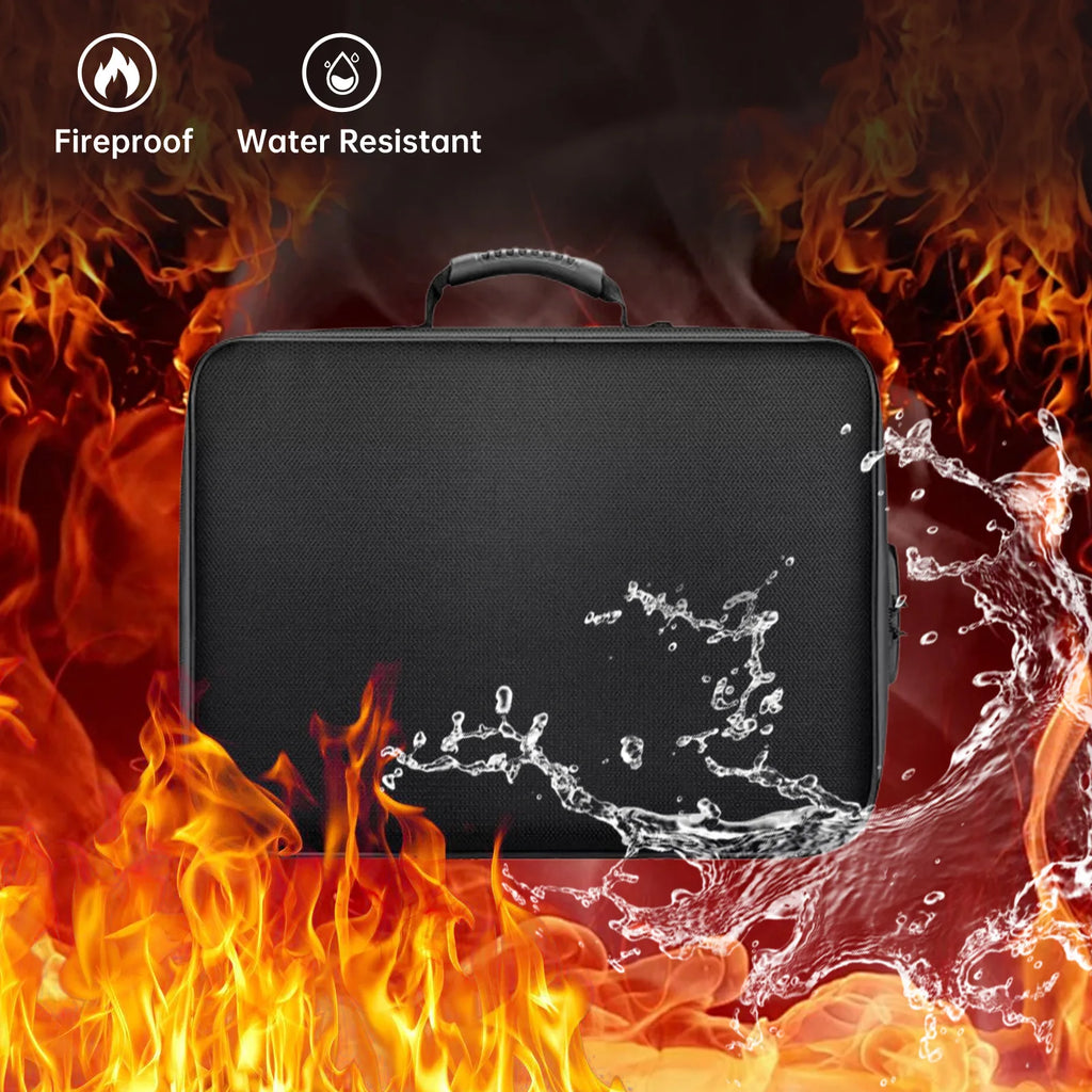 Overseas stock Portable fireproof document storage bag with lock for archiving documents storage passport certificate