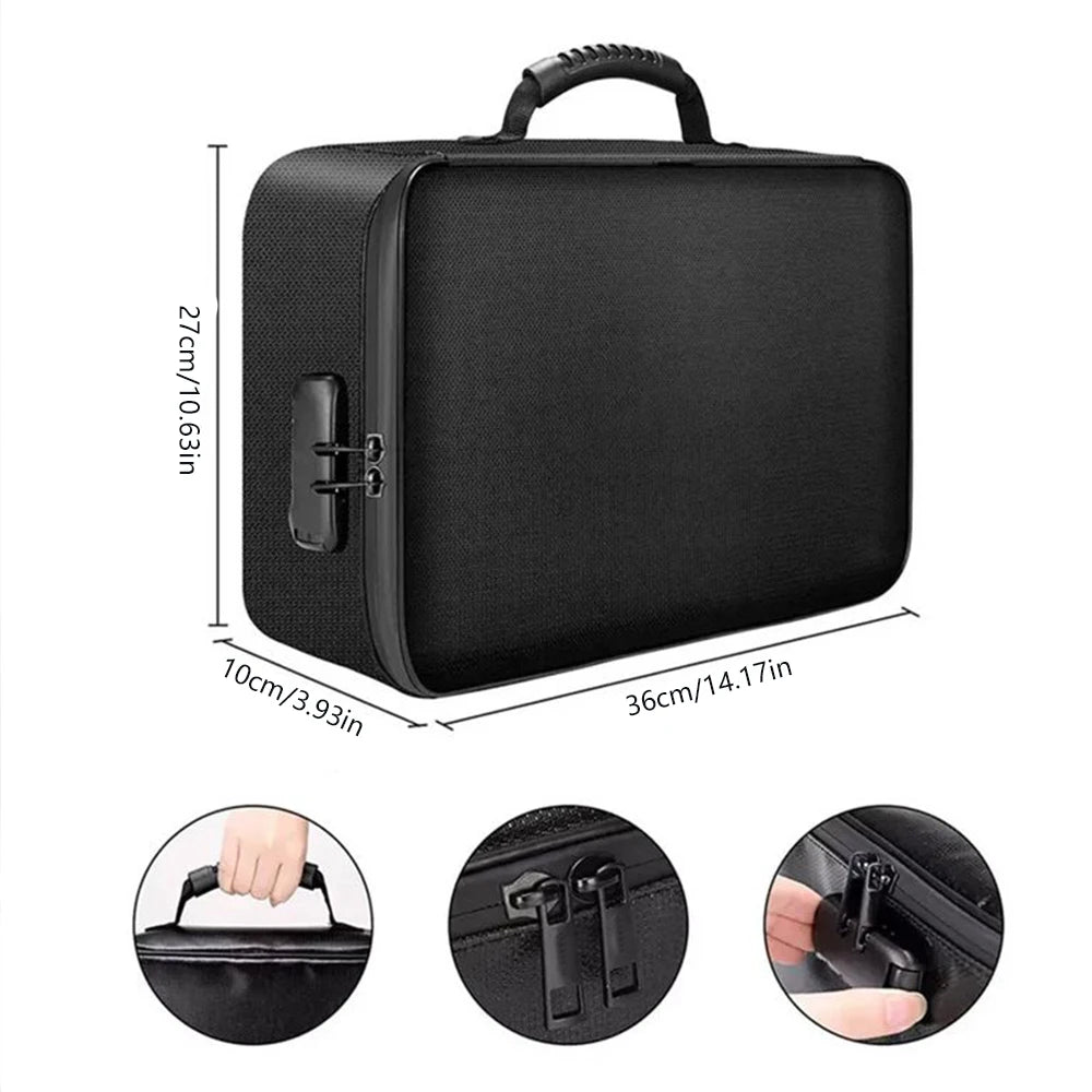 Overseas stock Portable fireproof document storage bag with lock for archiving documents storage passport certificate