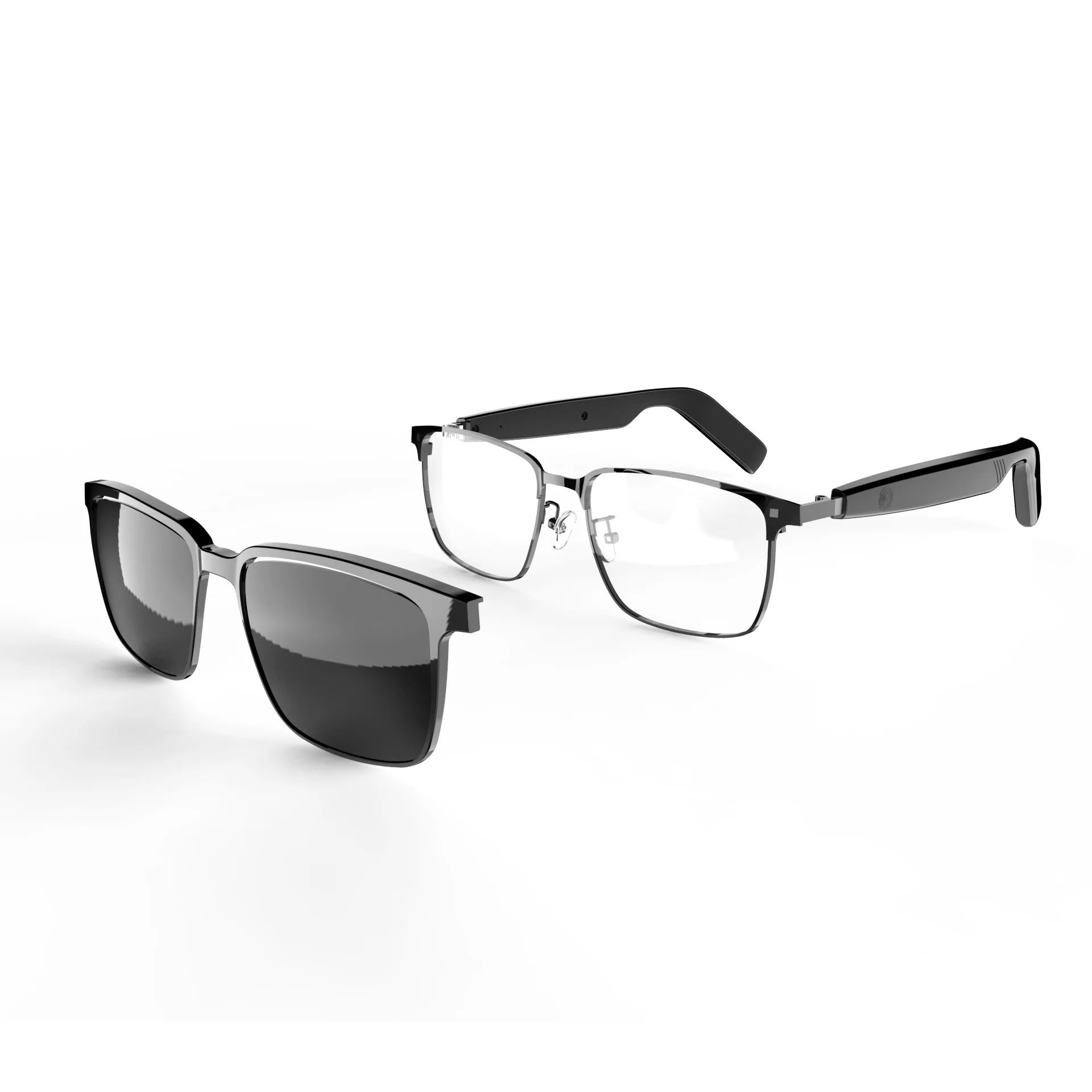 SG-20 Pro TWS 2-in-1 Smart Bluetooth Glasses - Convertible Sunglasses & Clear Lenses, Wireless Audio, Touch Control