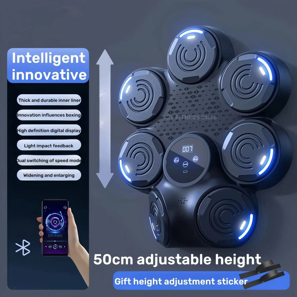 9 Speeds Music Boxing Machine Smart Bluetooth Wall Mounted Music Boxing Trainer Home Electronic Boxing Target Punching Equipment