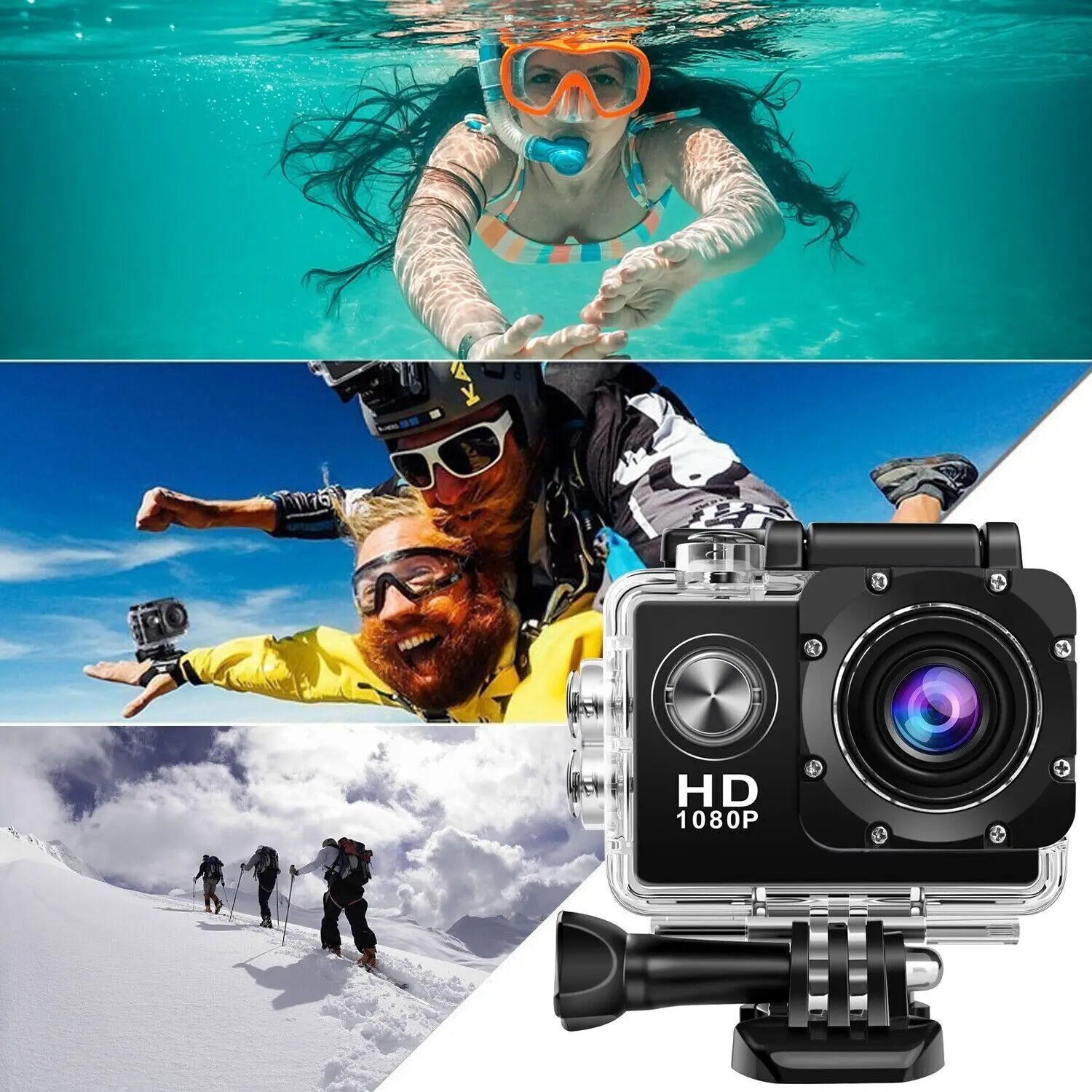 20 MP Waterproof Action Sport Camera 4K & 1080P HD Video Recorder 170 Degrees Camcorder