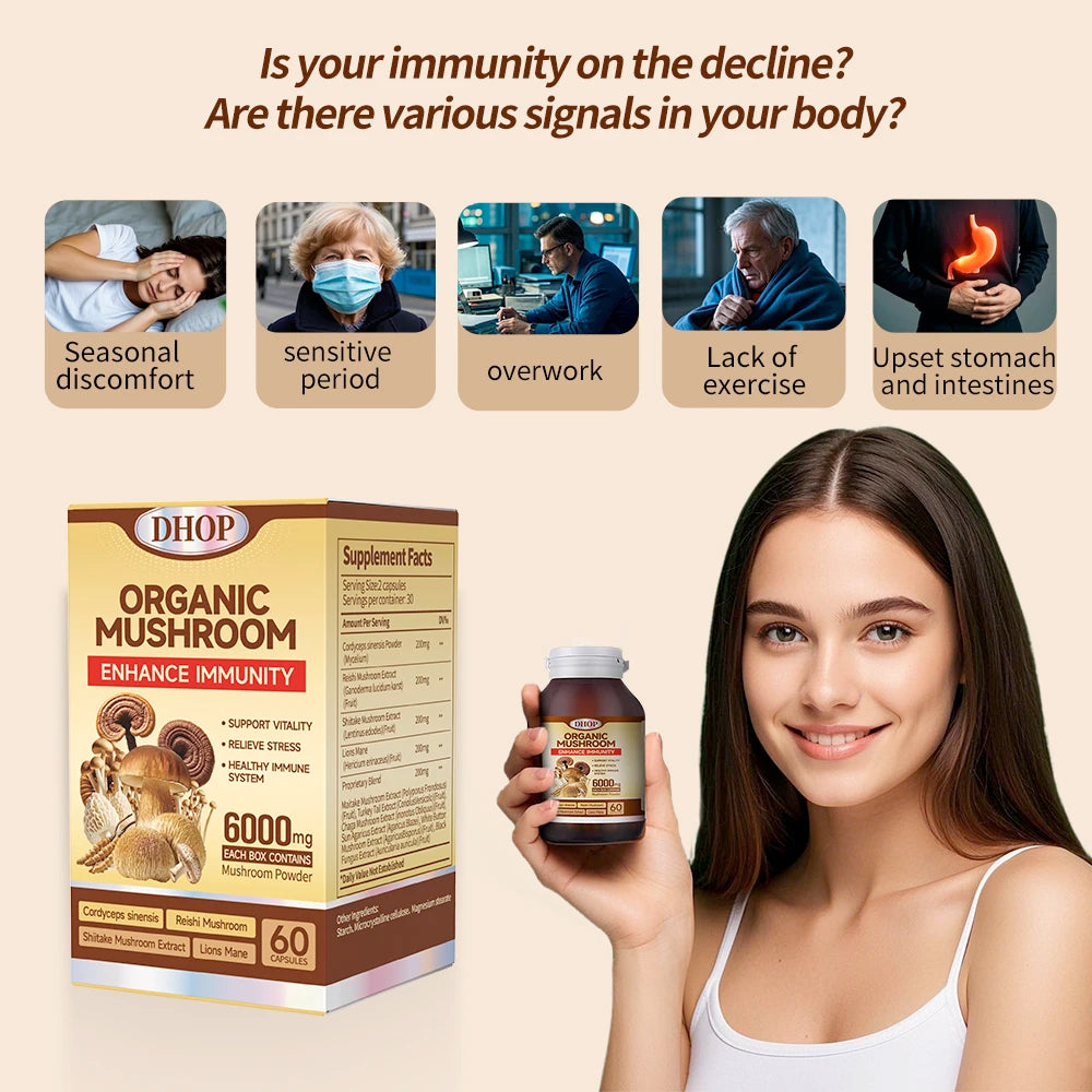 OEM Supplement Mushroom Mixture Capsules Reishi Mushroom Extract Capsule Complex Mushroom Mix Blend Capsules