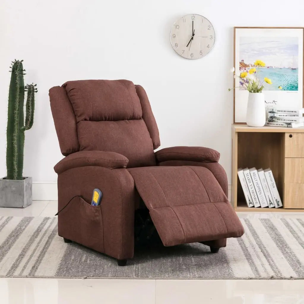 Brown Fabric Massage Chair