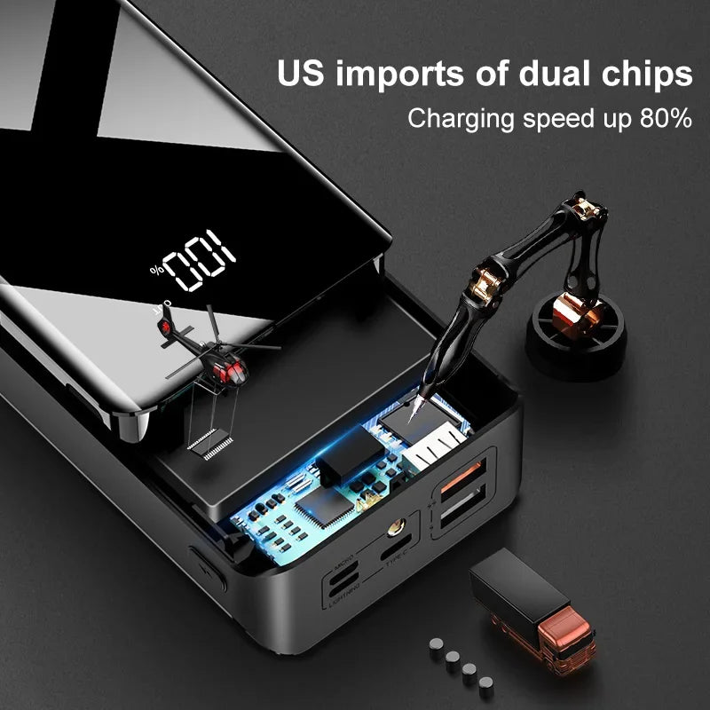 PowerBank 30000mAh/40000mAh Usb Portable Extra Auxiliary Battery Mobile Power Bank Charger For iPhone Xiaomi carregador portátil