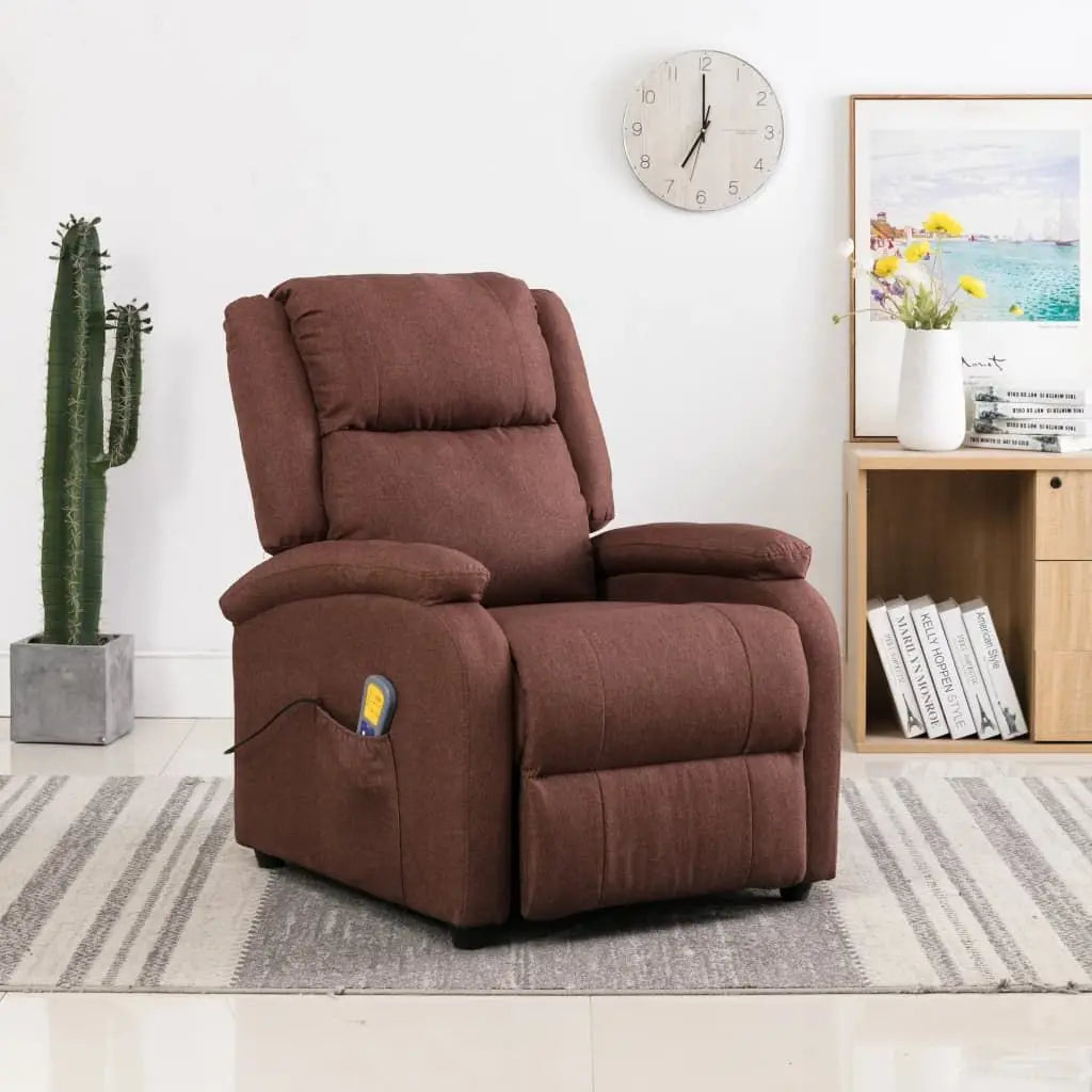 Brown Fabric Massage Chair