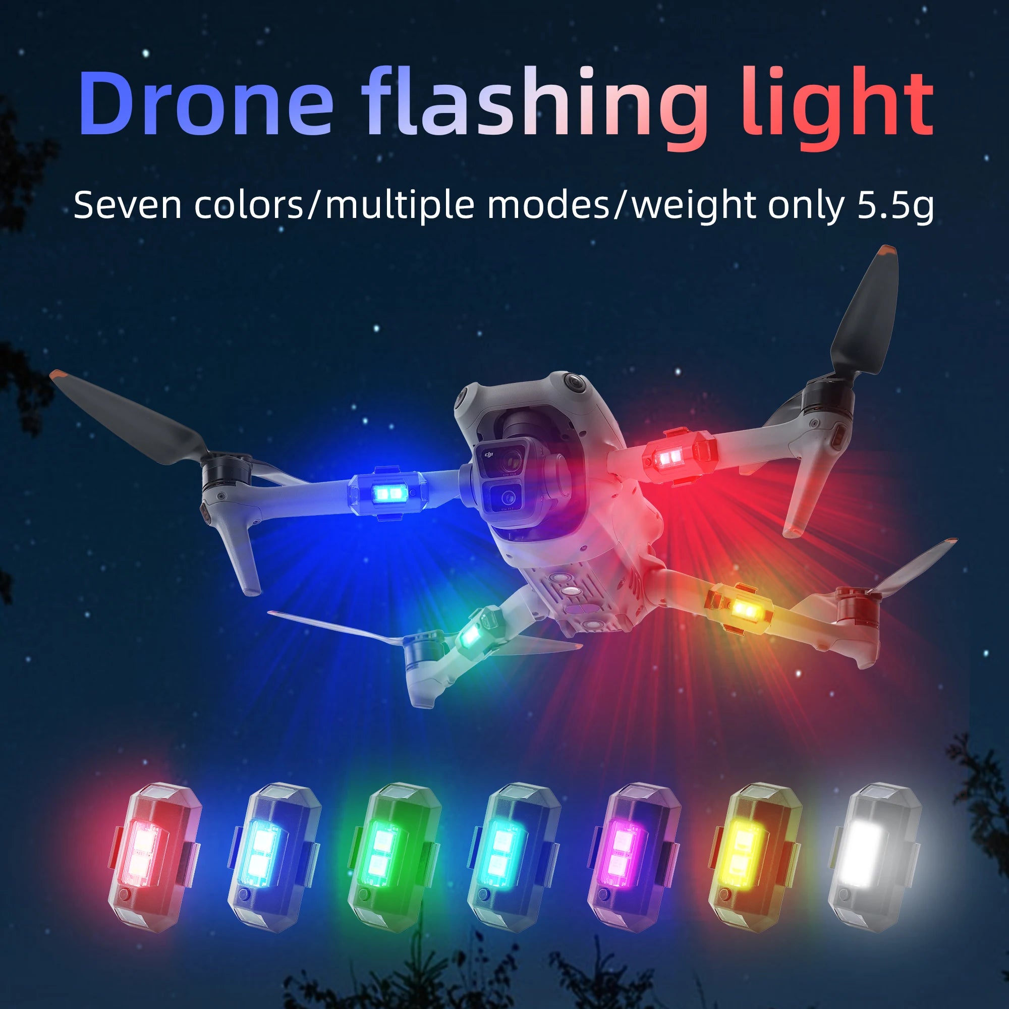 Mini Drone Strobe Light for DJI NEO/Mini 4 Pro/Mini 2/4K/Mavic 3 Lightweight 6 Lights Color Anti-collision Signal Lamp Accessory