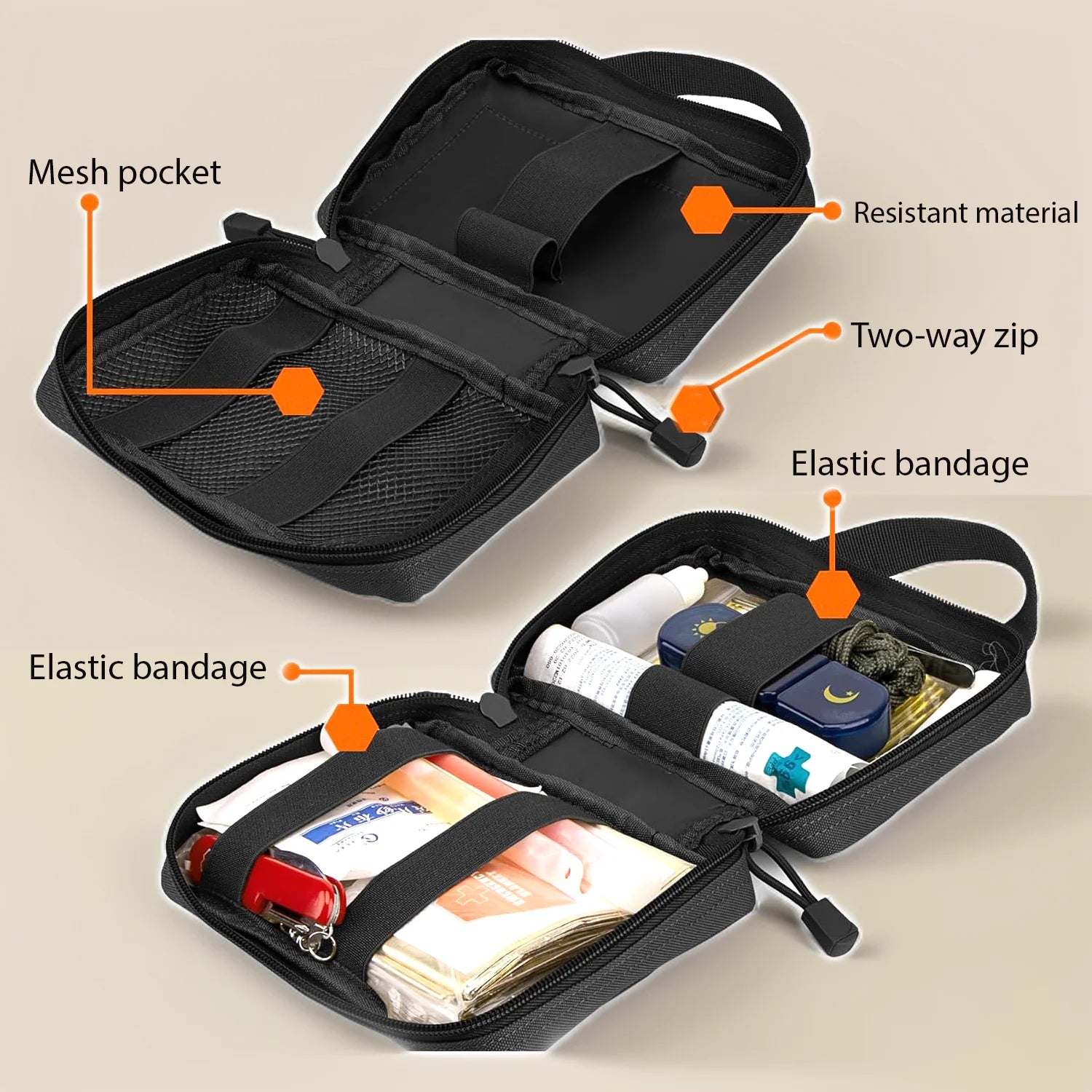 Survival First Aid Kits Tactical EMT Pouch Rip Away Molle Medical Pouches IFAK Emergency Survival Bag for Travel Outdoor Hiking