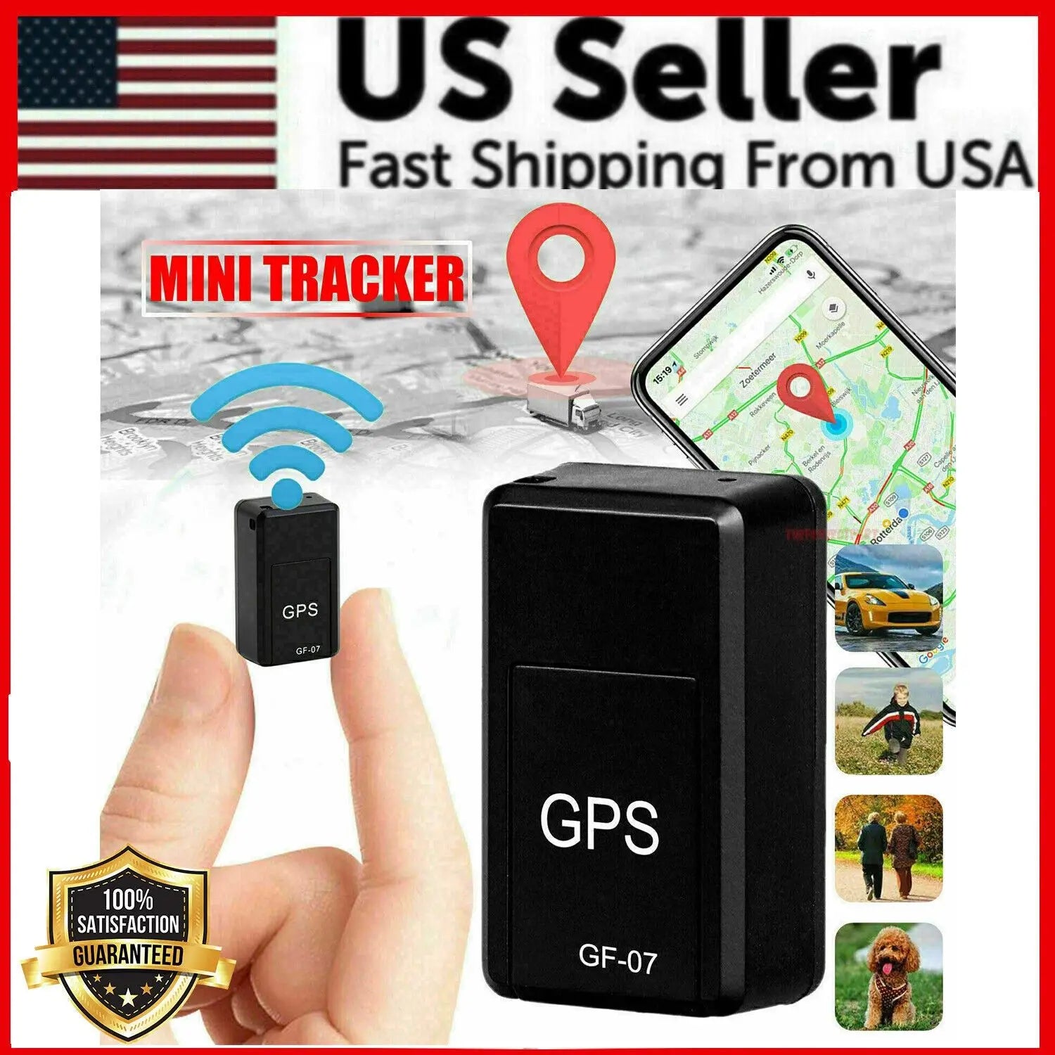 GF07 Mini Smart GPS Tracker & Locator Real-time Car/Truck/Vehicle Finder with Magnetic Feature GSM GPRS Compatible for USA