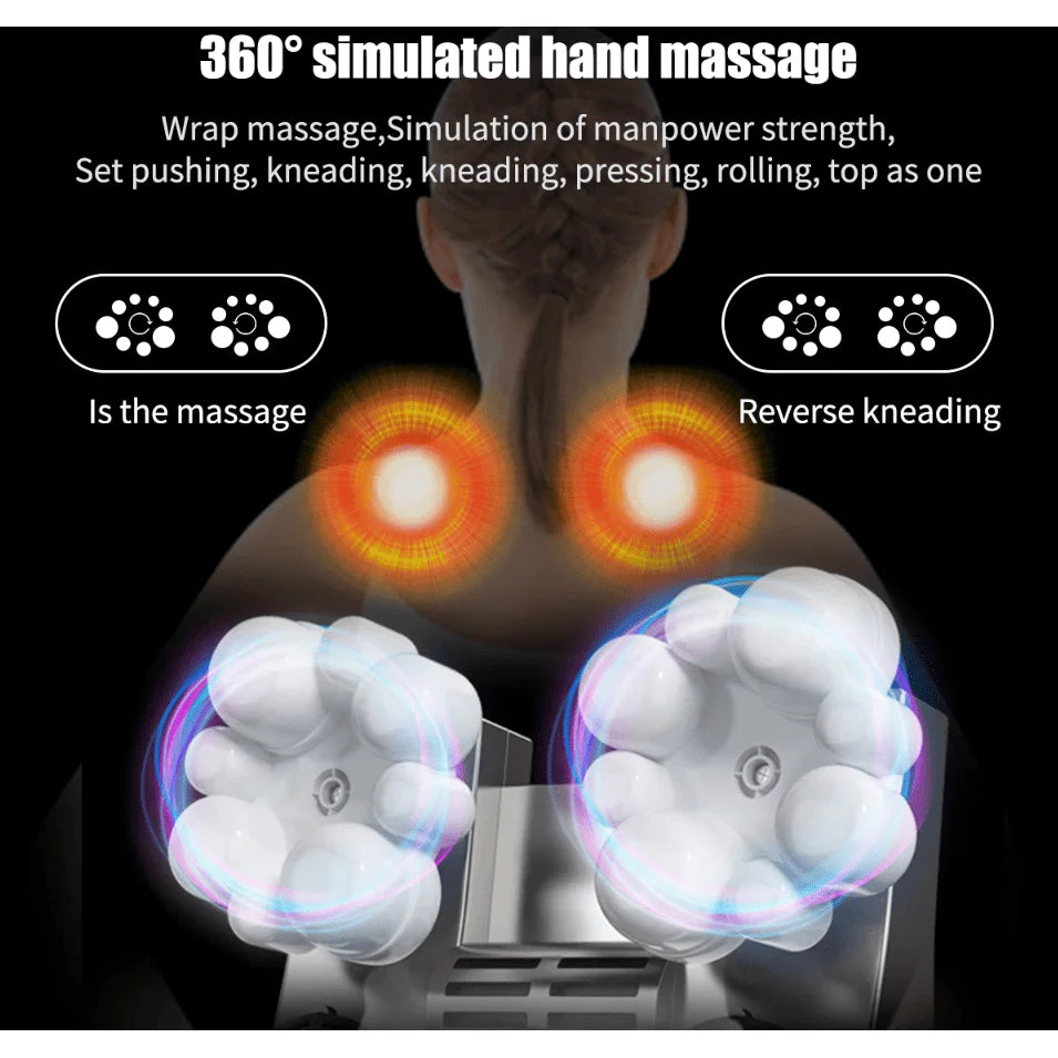 Shiatsu 3D Kneading Pillow Deep Tissue Back Neck Shoulder Massager with Heat